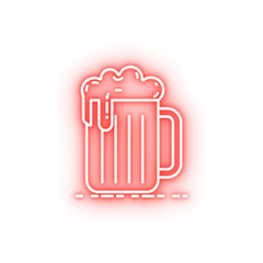 mug of beer dusk style neon icon
