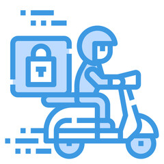 padlock blue outline icon