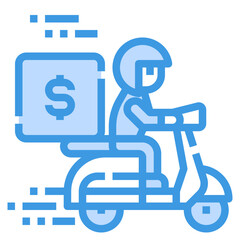 payment blue outline icon