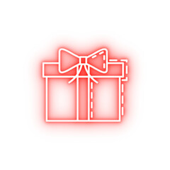 gift box dusk style neon icon