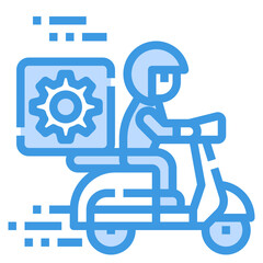 setting blue outline icon