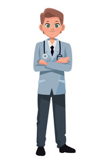 young blond professional doctor