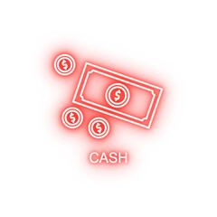 cash outline neon icon
