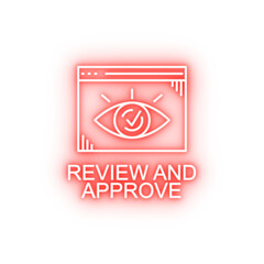 review and approve browser neon icon