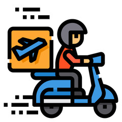 airplane filled outline icon