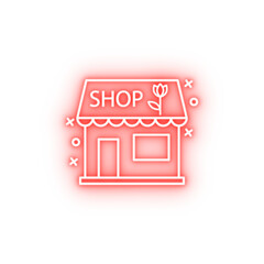 Shop flower neon icon