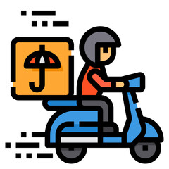 insurance filled outline icon