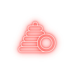 Ring baby toy neon icon