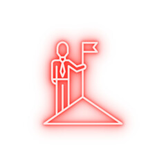Carrier businessman neon icon