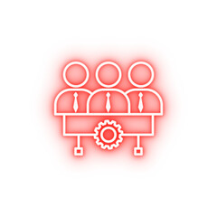 office team gear neon icon