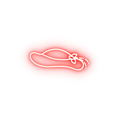 Naklejka premium Beach hat dusk style neon icon