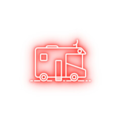 House on wheels dusk style neon icon