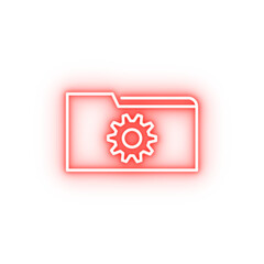 folder settings neon icon