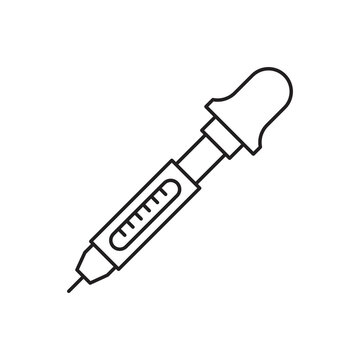 Insulin Injection Pen Outline Icon. Isolated Line Insulin Injection Pen Icon On White Background. Vector Illustration