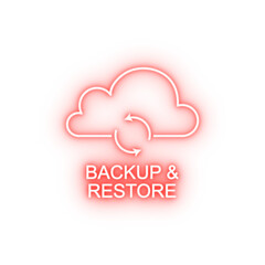 backup and restore outline neon icon