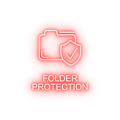 folder protection outline neon icon