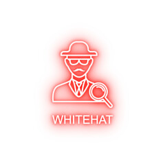 whitehat outline neon icon