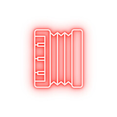 Accordion instrument neon icon