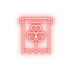 Clover banner neon icon