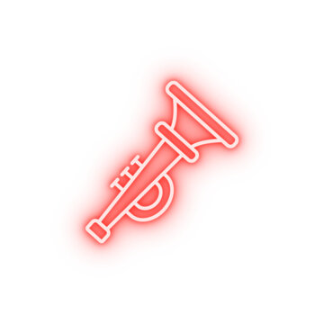 recommend clip art: Trumpet musical instrument neon icon