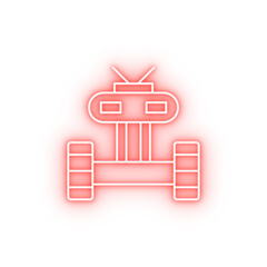 Robotic technology wheel neon icon