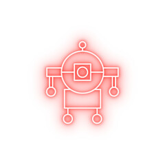 Robotic technology walk neon icon