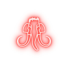 Prehistoric mammoth neon icon