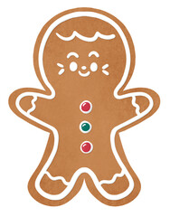 Christmas gingerbread man cookie illustration