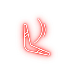 Prehistoric boomerang neon icon