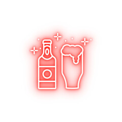 Beer drink neon icon