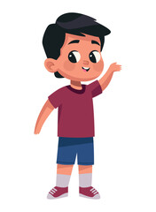 happy little boy saludating