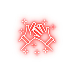 Handshake hands neon icon