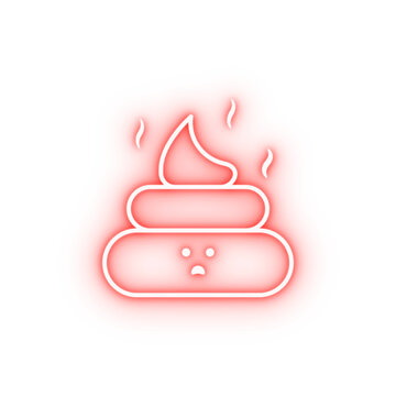 Poop Nasty Outline Neon Icon