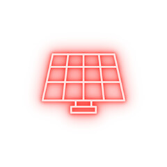 ecology earth day solar panel neon icon