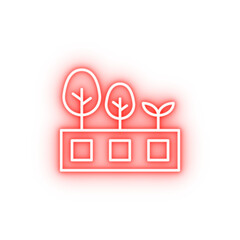ecology earth day battery tree neon icon