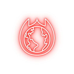 ecology earth day global warming neon icon