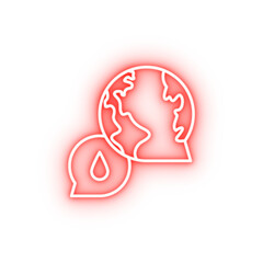 ecology earth day speech bubble neon icon