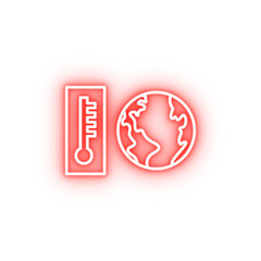 ecology earth day globe warming neon icon