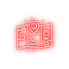 Map gps navigator neon icon