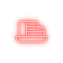 Cafe Cake mall neon icon