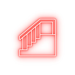 Stairs mall neon icon