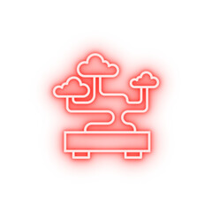 Japan bonsai neon icon