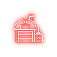 Industry flat factory industrial manufacturing technology neon icon