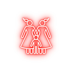 adopted child family neon icon