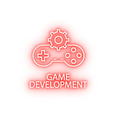 game development outline neon icon