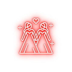 lesbian legal marriage neon icon