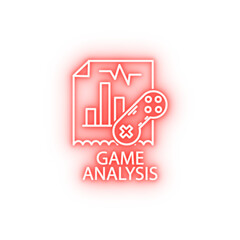 game analysis outline neon icon