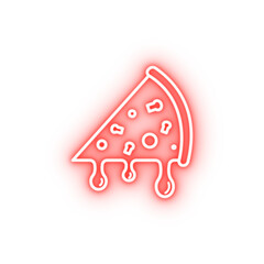 piece of pizza neon icon