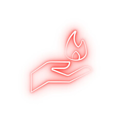 Firefighter flame two color neon icon