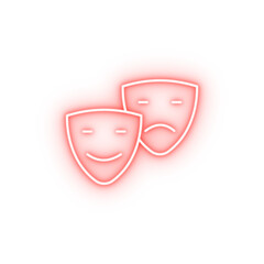 Comedy drama masks neon icon